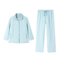 Cotton era pajamas for women air pleated gauze quilted home clothes set autumn warm new pure cotton pajamas