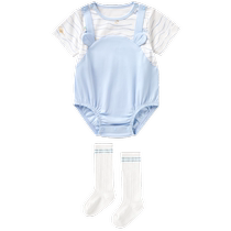 Coton era 24 été bébé cool tricoté barboteuse à manches courtes avec de longues chaussettes et un ensemble de combinaisons de sortie