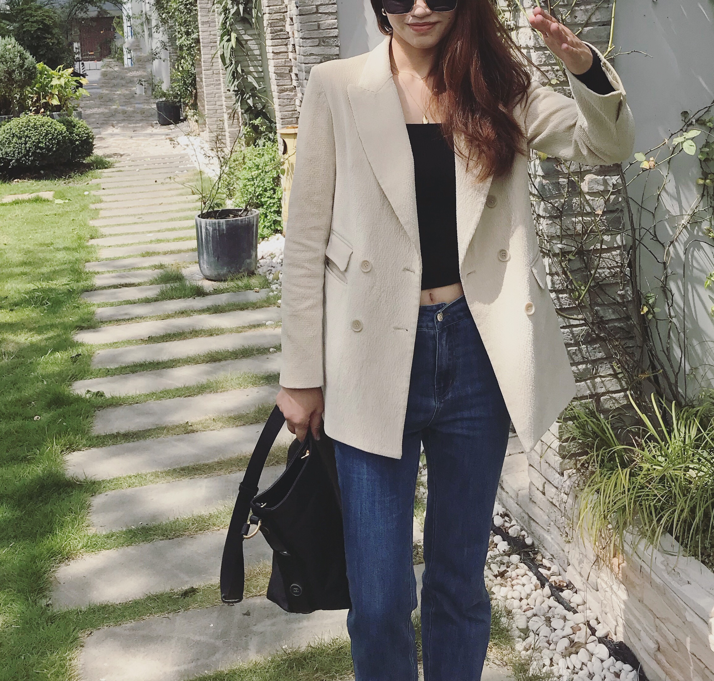 Small Pull White Light Core Suede Suit Jacket Temperament Retro Medium Long Version Western Suit Jacket Women Casual Loose New