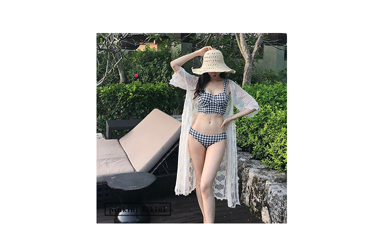 2017 mới trắng đen nhỏ ngọt ngào ngọt ngào đơn giản chia đôi bikini nóng bỏng mùa xuân đi biển áo tắm nữ 	đồ bơi nữ 2 mảnh	