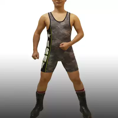 Badiace camouflage one-piece tight West Point Military Academy one-piece wrestling suit Fitness one-piece weightlifting training suit