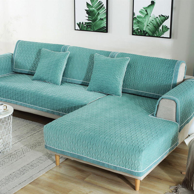 Winter thickened leather sofa cushion non-slip plush cushion simple modern fashion cover custom imperial concubine all-inclusive