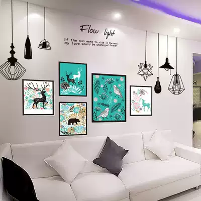 Wallpaper self-adhesive Nordic living room wall background wall decoration stickers personality creative 3D three-dimensional wall stickers wall painting