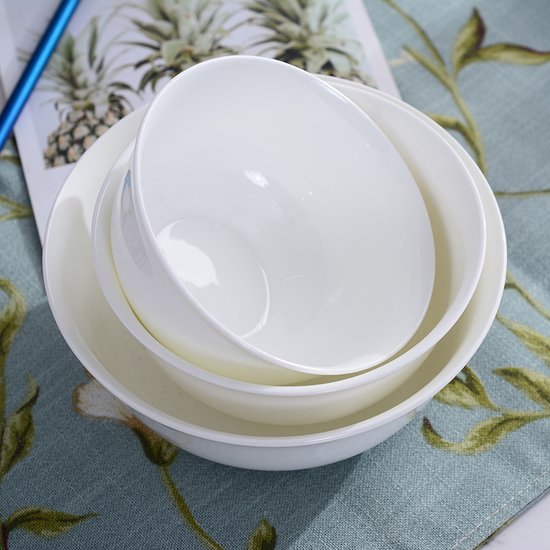 Bowl of rice bowls household tall Bowl of jingdezhen ceramic Bowl tableware contracted white Bowl ipads China Chinese eat bread and butter