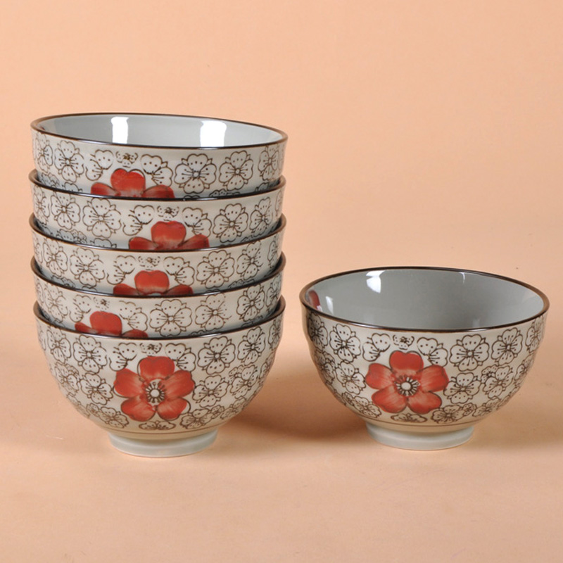 Jingdezhen ceramics tableware glaze under hand - made rice bowls ultimately responds soup bowl tall bowl of hot microwave multicolor