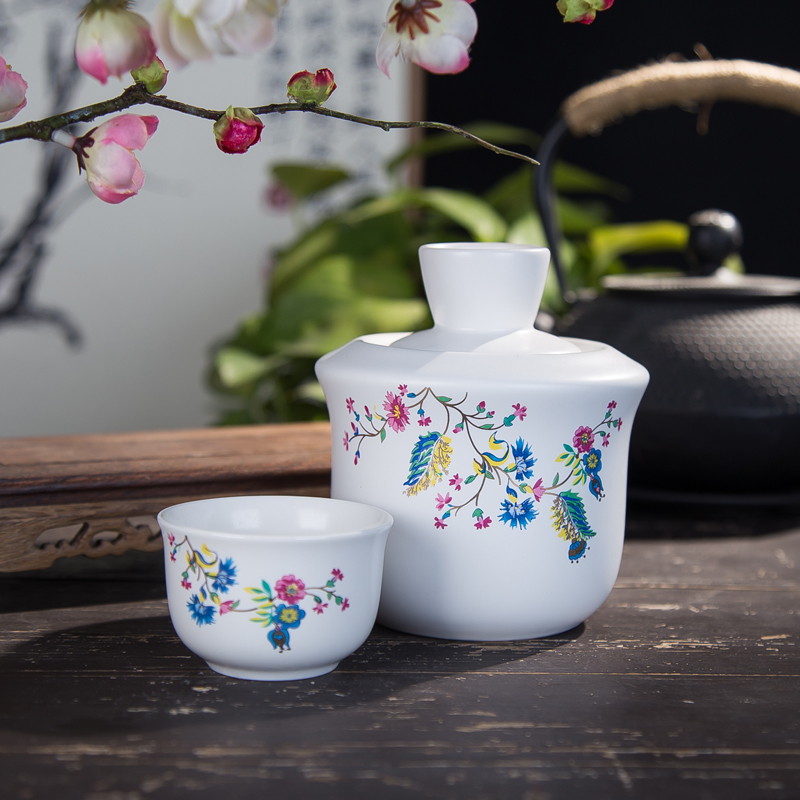 Jingdezhen ceramic liquor wine suits for hot hip home wine glass jar of wine wine temperature yellow rice wine