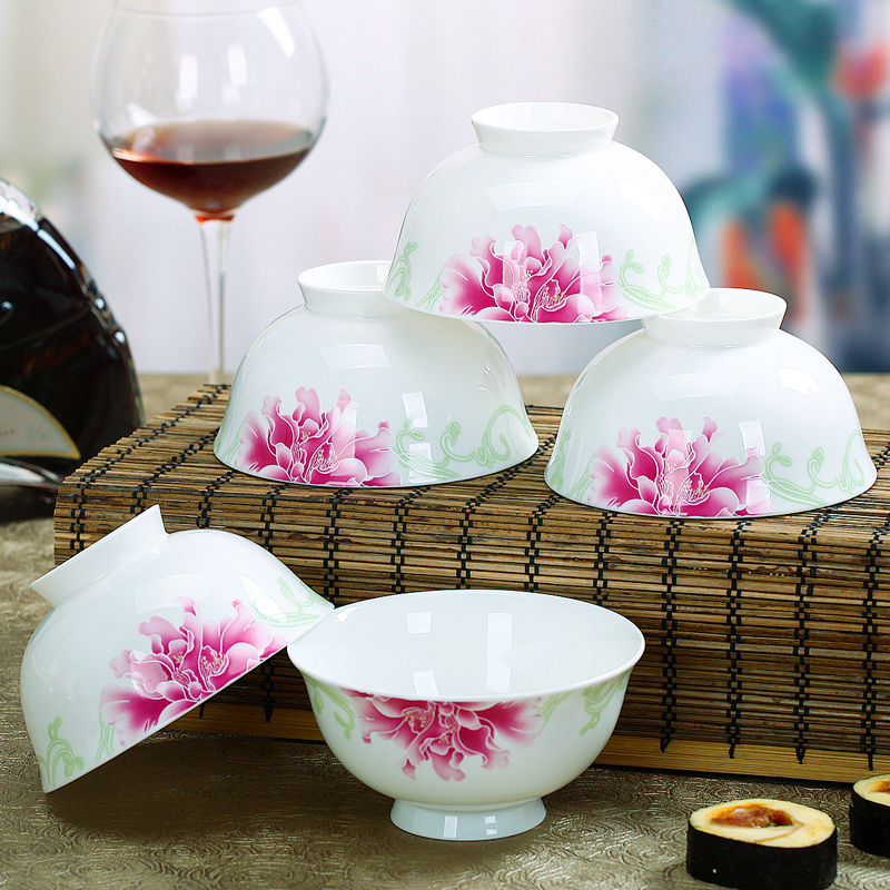 Jingdezhen 5 inches ipads porcelain 10 pack 】 【 4.5 inches tall bowl Chinese rice bowls hot household bowls