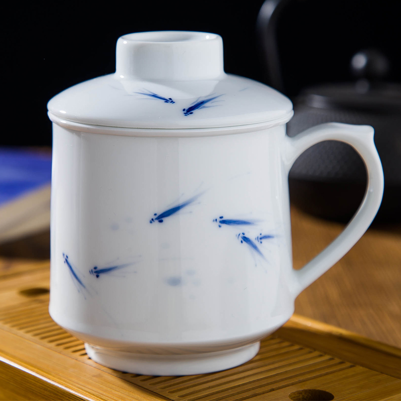 DE farce auspicious new of the independent film figure of jingdezhen ceramics cup with cover the tea cups
