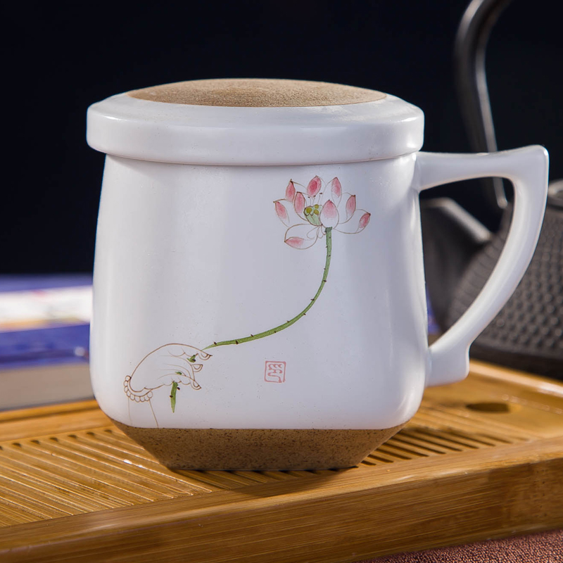 Jingdezhen ceramics from the new DE farce cheung also cover the tea cups of tea every guest with a small gift