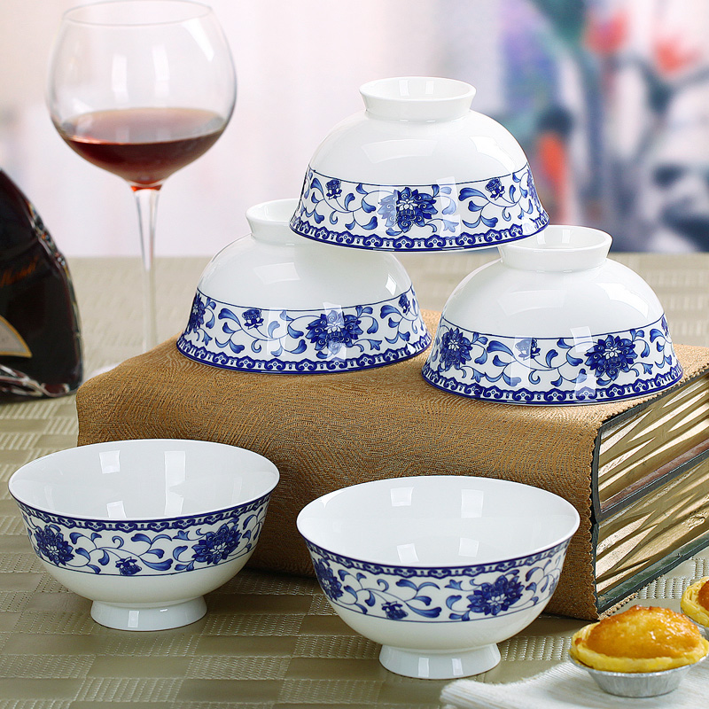 Jingdezhen 5 inches ipads porcelain 10 pack 】 【 4.5 inches tall bowl Chinese rice bowls hot household bowls