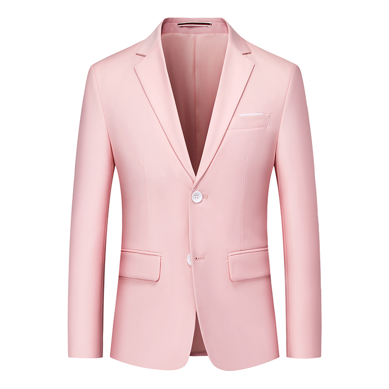Men's Small Suit, Business Casual Single-Piece Suit, Pink Wedding Photo Shoot Suit, Large Size Double-Breasted Single Suit Jacket
