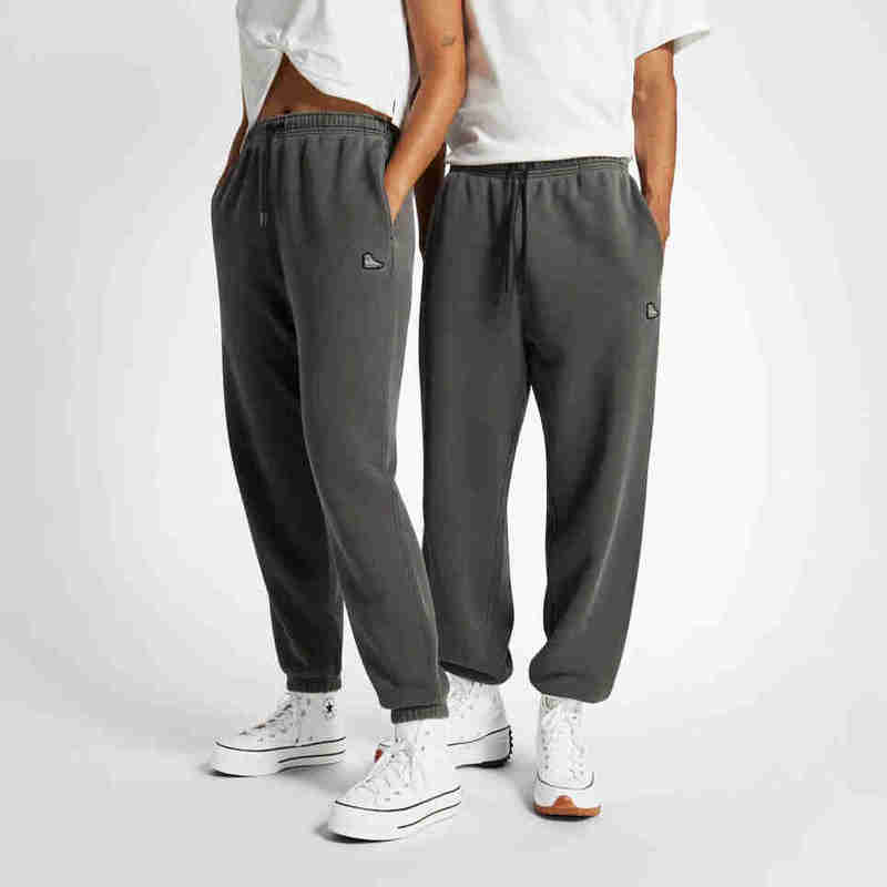 Converse Men's and Women's Spring Heavy-Duty Embroidered Logo Warm Gray Knitted Casual Sports Cuffed Pants 10025540 Converse Men's and Women's Spring Heavy-Duty Embroidered Logo Warm Gray Knitted Casual Sports Cuffed Pants 10025540