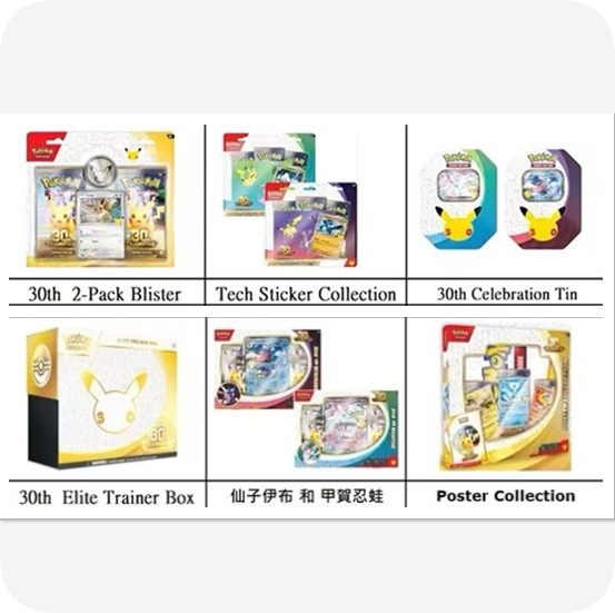 Pokémon Us Version 30Th Anniversary Card Ptcg English Etb Bonus Poster Gift Box Tin Box