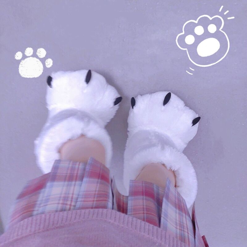 Exclusive Autumn and Winter Ultra-High Boots, Bear Paw Shoes, Plush Heel-Covering Cotton Indoor Floor Warm Slippers, Floor Boots