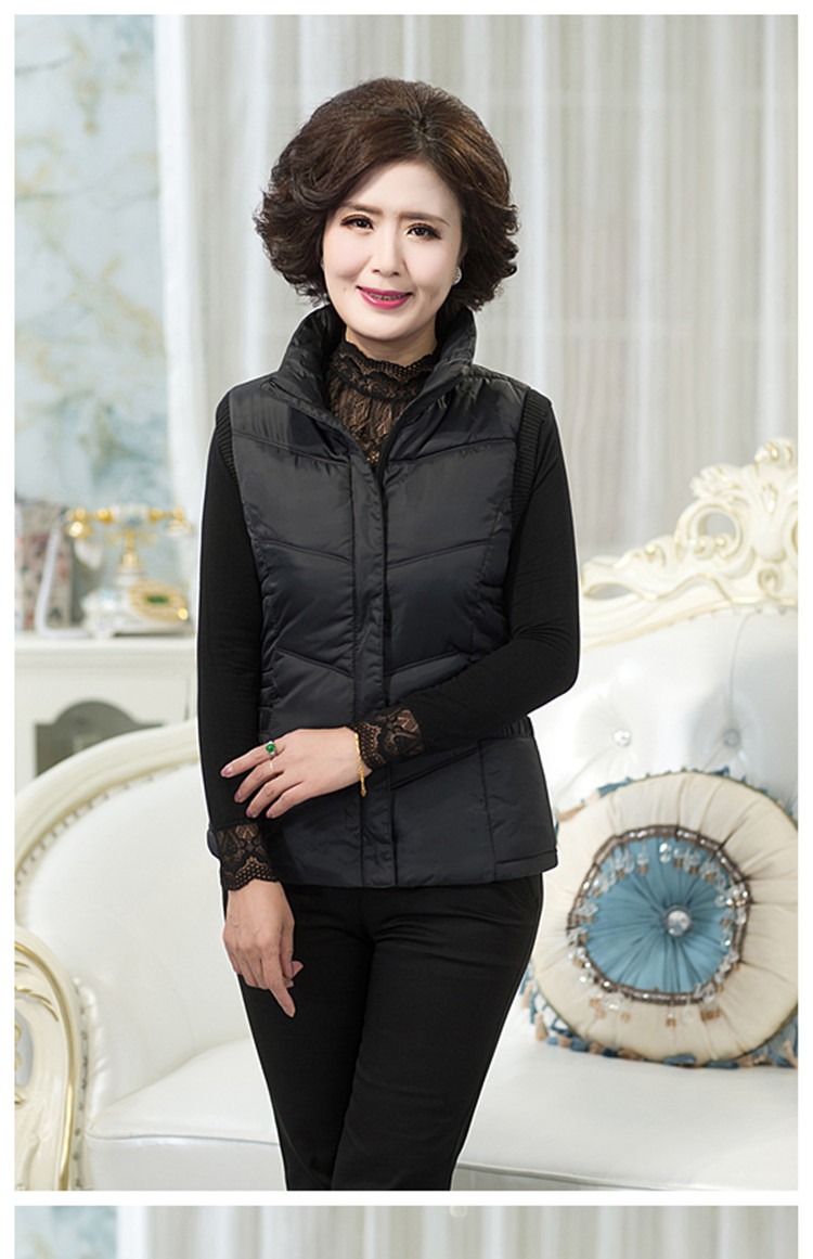 Áo mới cotton ngắn cho nữ trung niên mùa đông tải xuống áo khoác cotton lót vest áo khoác nữ đẹp