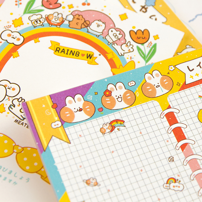 Post-it note cartoon tearable net red post-it note paper Creative cute little book Non-sticky message card Post-it note paper