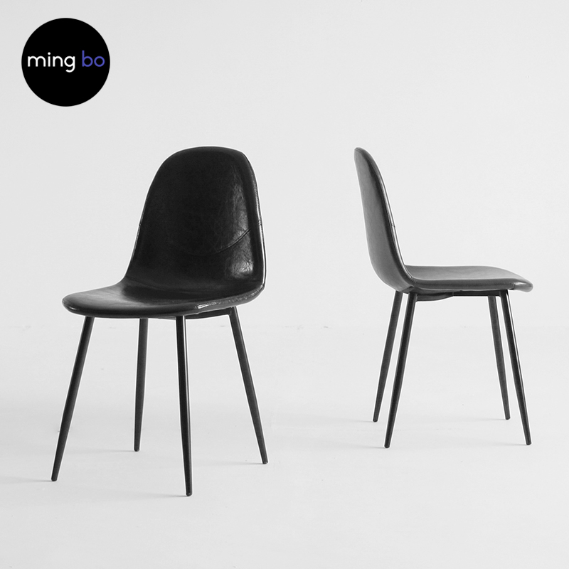 Leather dining chair Nordic minimalist chair backrest chair home dining chair modern minimalist coffee shop table chair leisure chair