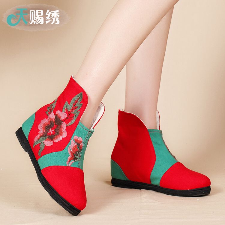 2018 mùa thu mới giày gió quốc gia giày nữ cũ Bắc Kinh đơn ủng giày boot nữ cổ cao Hàn Quốc