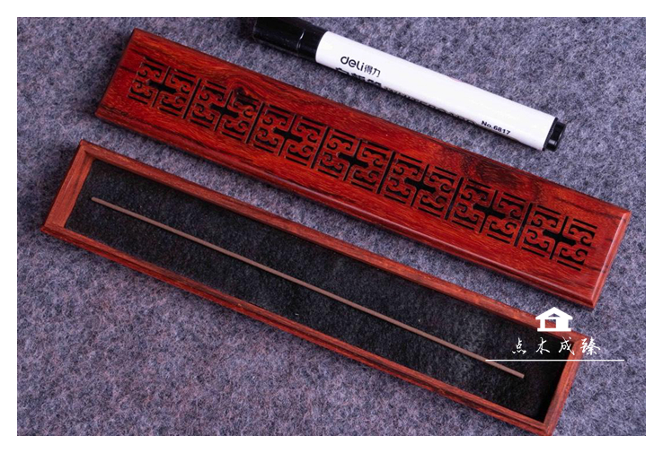 Mahogany leaflet rosewood household incense Classical sandalwood line incense box Lying incense incense burner Zen indoor portable