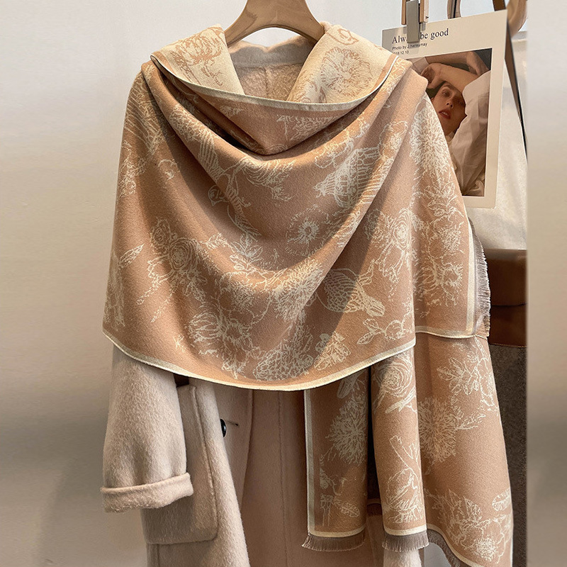 French Cyrena Kaer New Autumn and Winter Warm Cashmere Scarf for Women, Fashionable and Versatile, Can Be Used as a Neck Scarf or Shawl French Cyrena Kaer New Autumn and Winter Warm Cashmere Scarf for Women, Fashionable and Versatile, Can Be Used as a Neck Scarf or Shawl