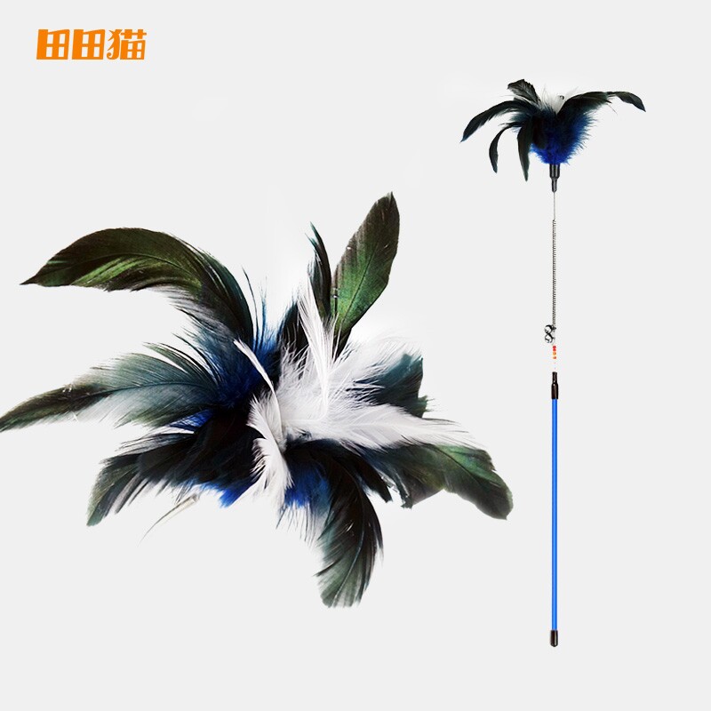Tian Tian cat spring cat stick environmental protection color feather cat stick feather stick chicken feather wire cat stick cat toy