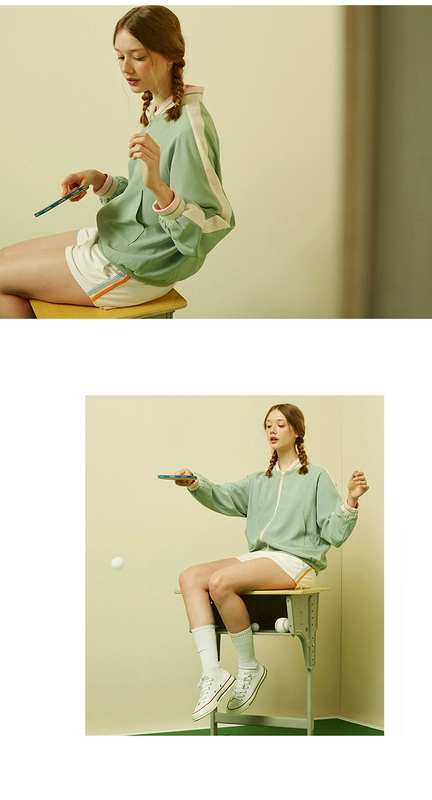 LlanO thiết kế ban đầu mùa hè mới giản dị eo cao quần retro nóng bỏng cotton thể thao quần short trắng quần sooc da nữ kết hợp với áo gì