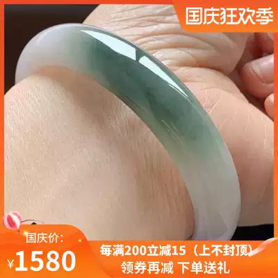 Natural Myanmar Jade A goods jade bracelet ice glutinous seed purple floating flower oil green women jewelry jewelry jewelry