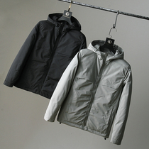 Autumn and winter New Japanese simple casual versatile men hooded casual down jacket thick warm coat
