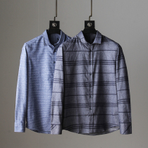 Welfare style hand slow no mens autumn and winter New wash wool wool Long Sleeve Striped Shirt shirt shirt