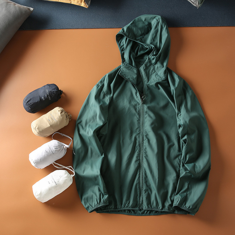 Spring and Summer New Style, Lightweight, Breathable, Packable Sun Protection Clothing for Men, Outdoor Solid Color Casual Hooded Skin Jacket