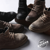 Mens Martin Boots Mens 2019 new autumn Joker overdress shoes mid-help boots British wind desert boots tide