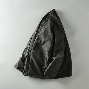 Demi-season fashionable lightweight keep warm down jacket Chinese style, V-neckline, loose fit