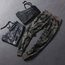 Foreign trade factory processing mens camouflage pants cotton washing elastic waist drawstring casual sweatpants closing trousers