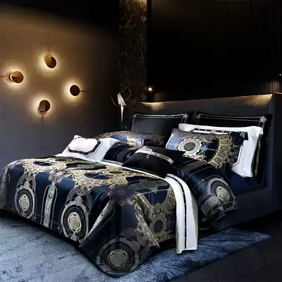 Su fan home textile European luxury villa home bedding set of four pieces 140 dyed jacquard 4 sets