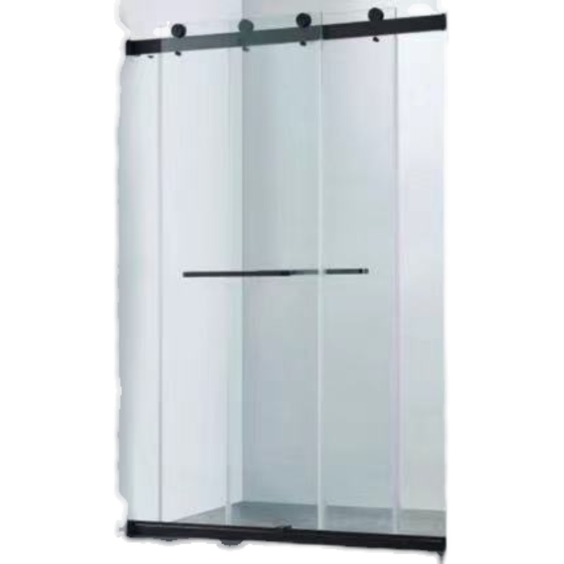 Me-005 no frame simple shower room full set of five gold accessories 304 square pipe double-moving door push-pull hanging wheel screen-Taobao