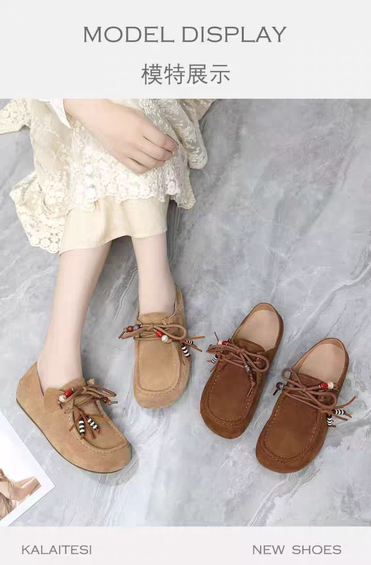 Kalaites 2025 New Casual Shoes, Sizes 40-43, Extra Large, First-Layer Cowhide, Flat Sole, Fleece-Lined Kalaites 2025 New Casual Shoes, Sizes 40-43, Extra Large, First-Layer Cowhide, Flat Sole, Fleece-Lined