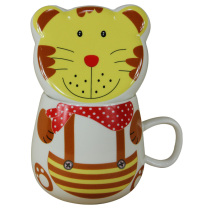 Creative ceramic office Cup cartoon with lid Cup mug coffee cup coffee cup couple water cup milk drinking cup