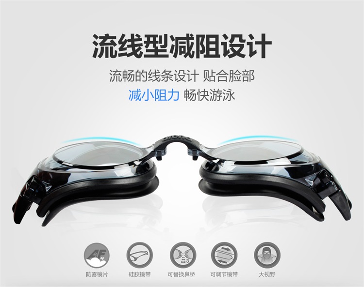 Kính râm đấu trường mới hộp lớn kính chống sương mù mắt kính bơi nam và nữ kính bơi nhập khẩu độ nét cao AGY420 kính bơi cận speedo