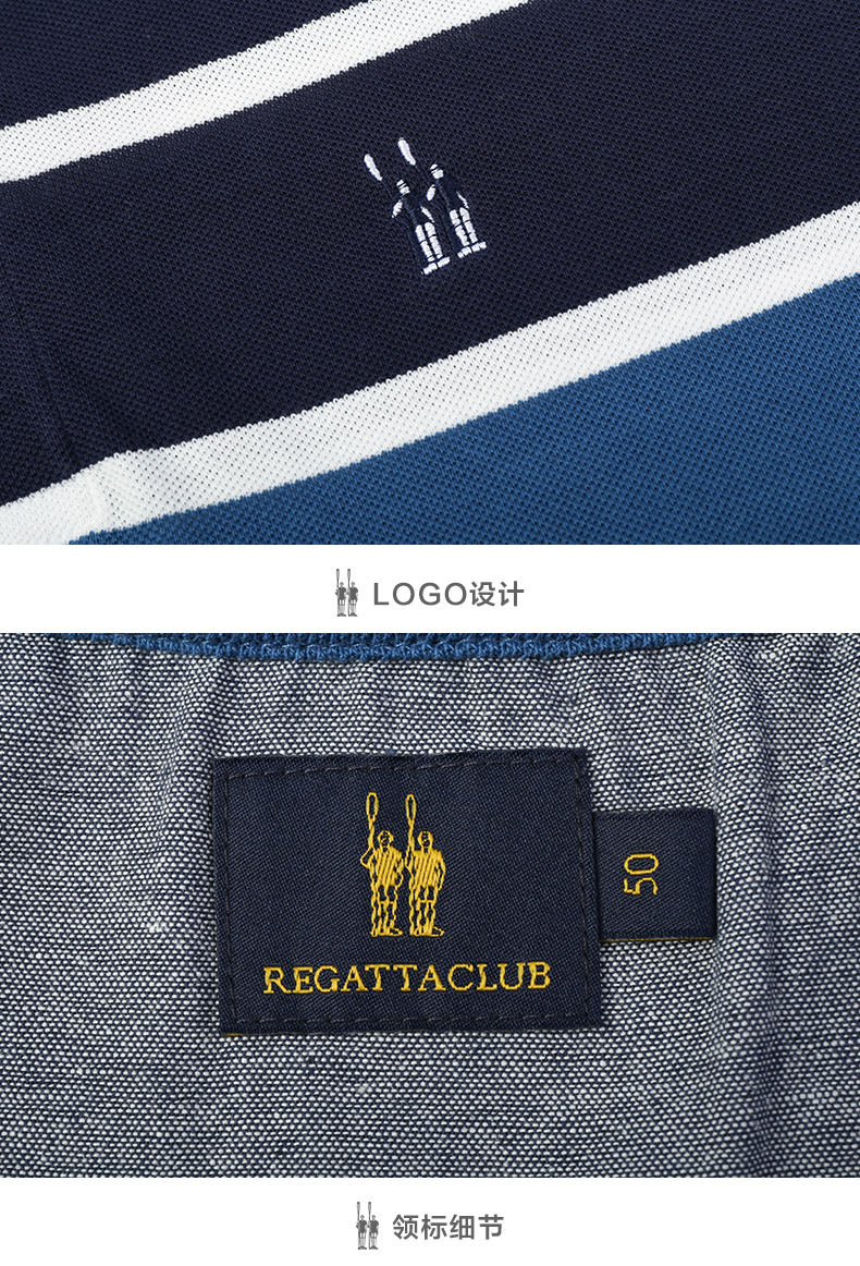 Câu lạc bộ chèo thuyền mùa hè sọc nam thời trang nam kinh doanh bình thường áo sơ mi POLO Cotton tay áo ngắn ve áo áo poloman