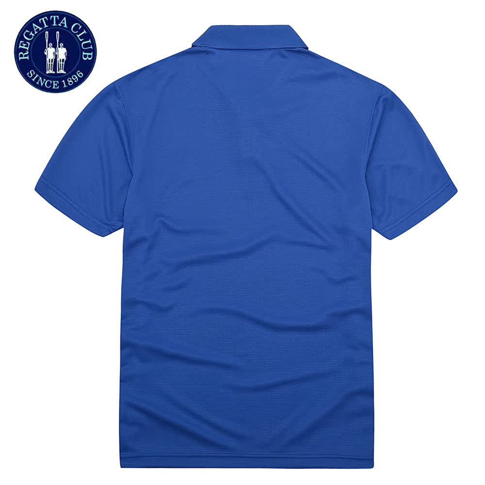 Regatta Club Thể thao Loose Breathable Lập cổ áo T-shirt để hấp thụ nước và ráo nước chống vi khuẩn chống mùi