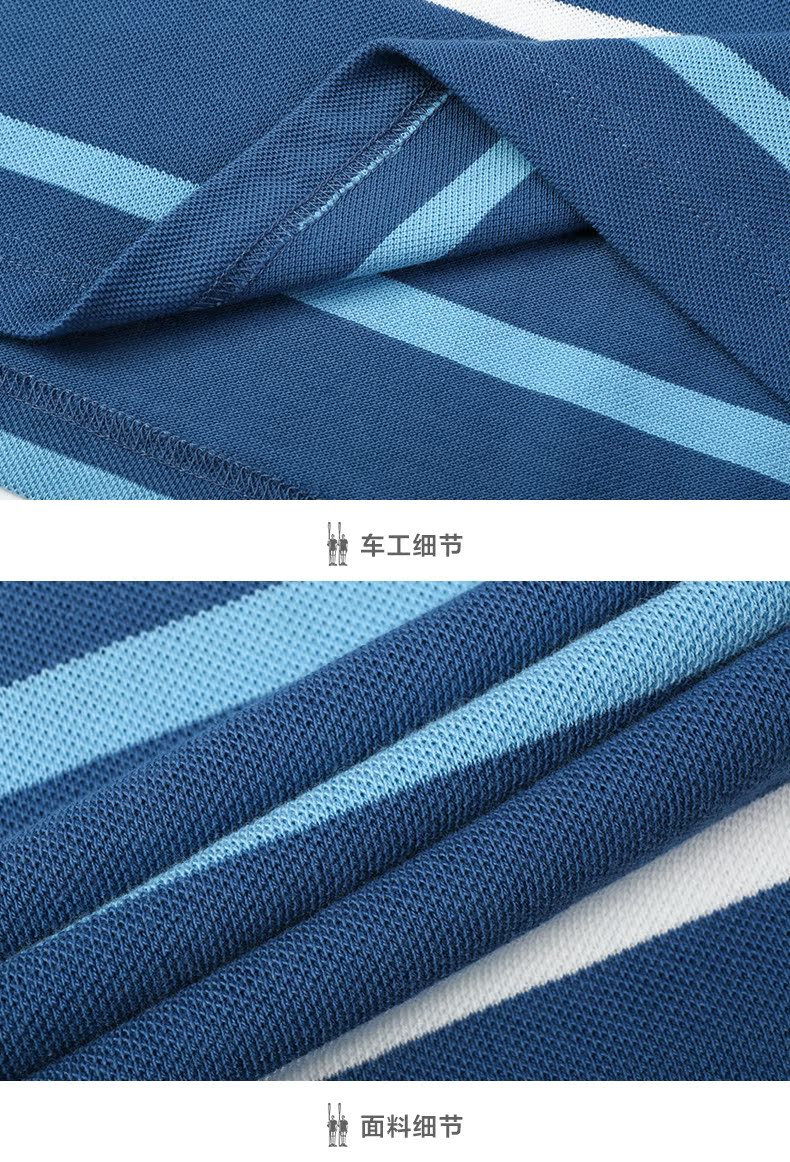 Câu lạc bộ chèo thuyền mùa hè sọc nam thời trang nam kinh doanh bình thường áo sơ mi POLO Cotton tay áo ngắn ve áo áo poloman