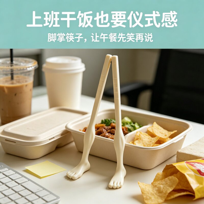 Quirky Foot-Shaped Chopsticks, Fun Abstract Prank Tableware, Portable and Unique, Perfect for Students, a Gift for Best Friends Quirky Foot-Shaped Chopsticks, Fun Abstract Prank Tableware, Portable and Unique, Perfect for Students, a Gift for Best Friends