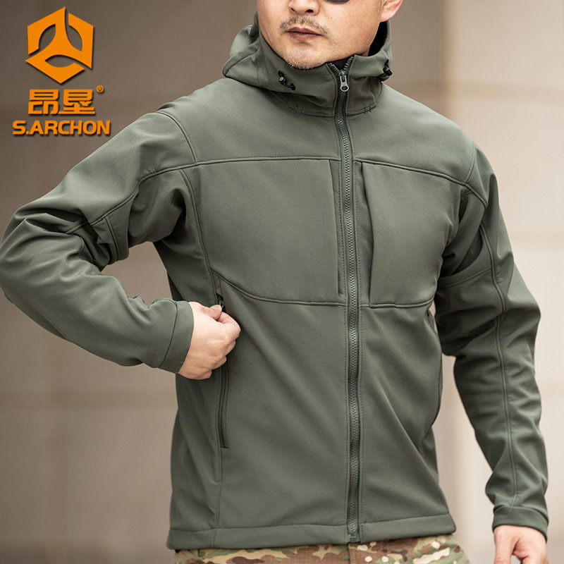 Angken's New Model, Similar to Niao Jia'S, Is a Spring and Autumn Outdoor Hiking Softshell Jacket for Men, Casual Hooded Jacket