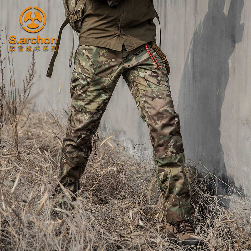 Archon Ix6 Tactical Pants Instructor Spring and Autumn Camouflage Assault Pants Men's Slim Fit Cuffed Multi-Pocket Work Pants