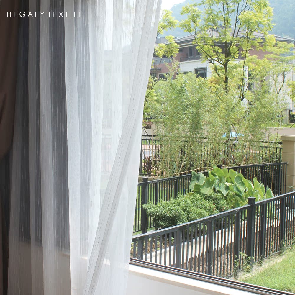 Hegaly rhythm bamboo texture fluttering window dresser simple white transparent fairy drifting window screen curtain