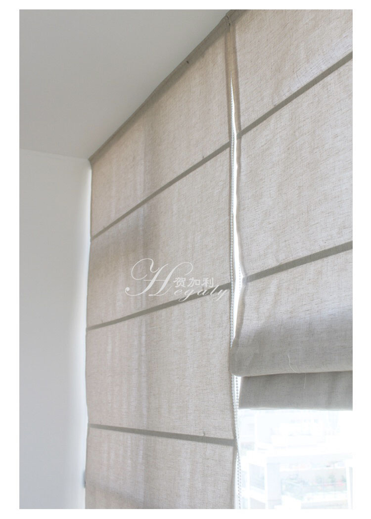 HEGALY | Cotton màu be Roman rèm hoàn thành tự nhiên rèm nâng B & B cafe vải rèm - Phụ kiện rèm cửa cây treo rèm không cần khoan tường