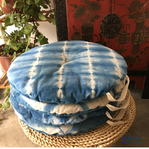 ) ▋ Hand tie-dyed blue-dyed plant-dyed cotton cushion cushion can carry diameter 46 ZD4