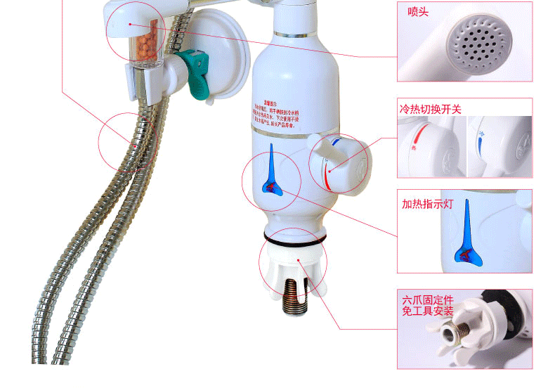 giá bình nóng lạnh ariston Vòi rửa chén đôi sử dụng vòi bếp kiểu vòi nước nóng nhanh vòi sen nước nóng mini bình nước nóng lạnh kangaroo