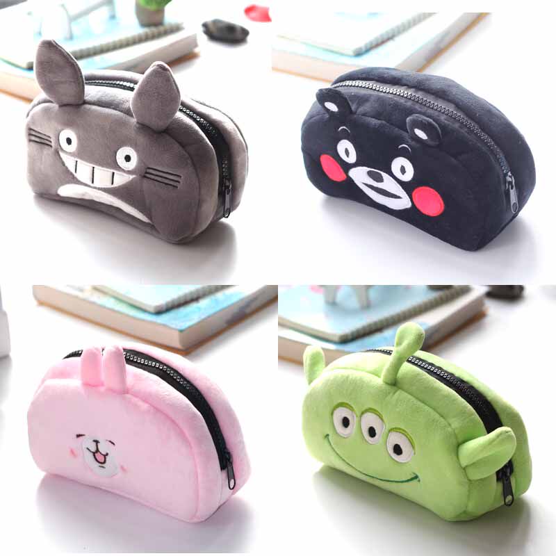 Cartoon Plush Bear Bunny Bunny Bear Monster Large Capacity Student Pen Bag Pencil Pencil Case Study Cashier Bag