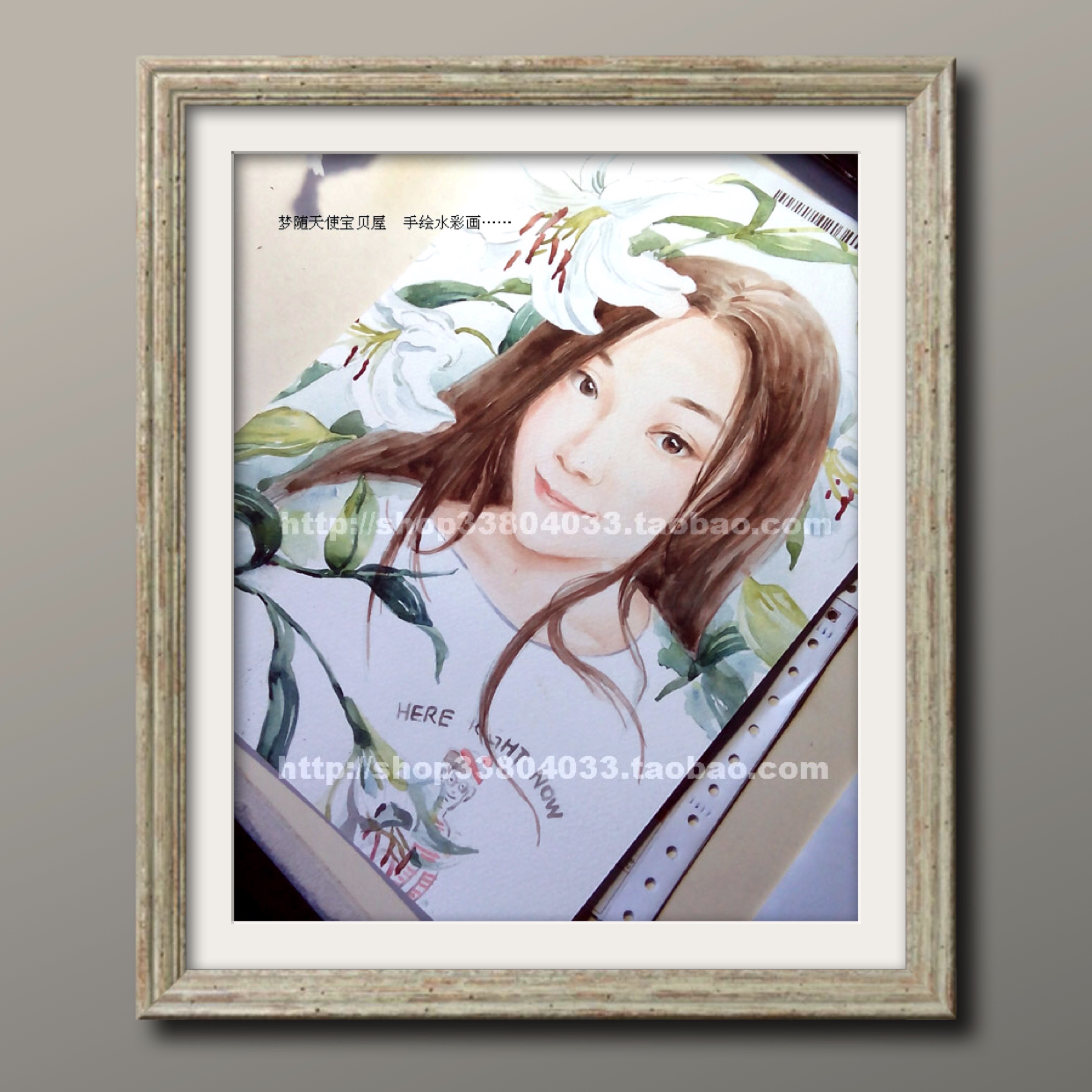 Original Characters Watercolor Illustrator Style Little Fresher Hand-painted A4 Birthday Wedding Gift * Lily Girl *